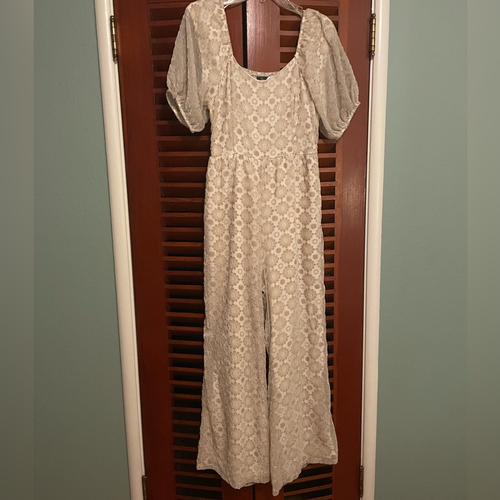 Piper & Scoot champagne gold/ beige jumpsuit, size small